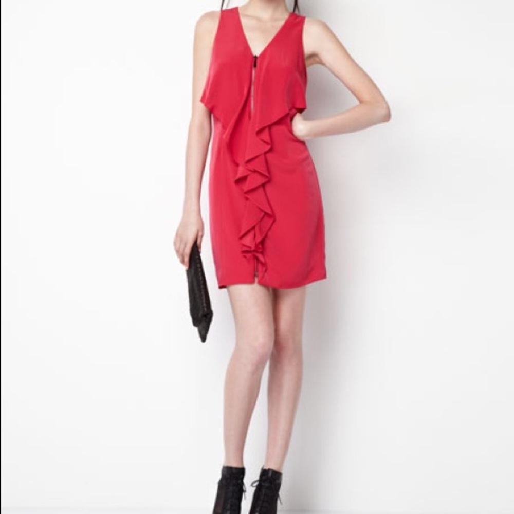 Red Dress w/ Gold Zipper Detail